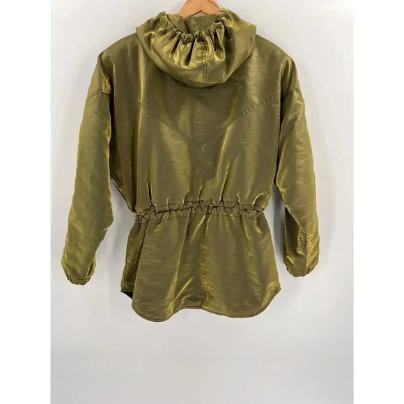 VINTAGE Womens Ski Jacket Nils Parka Snow Apres Iridescent Green Hood SIZE 10 EC - Picture 2 of 11